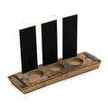 Barrel Stave Sampler Flight with Chalkboard Inserts - 3 slot